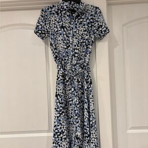 Talbots Blue and White Midi Dress